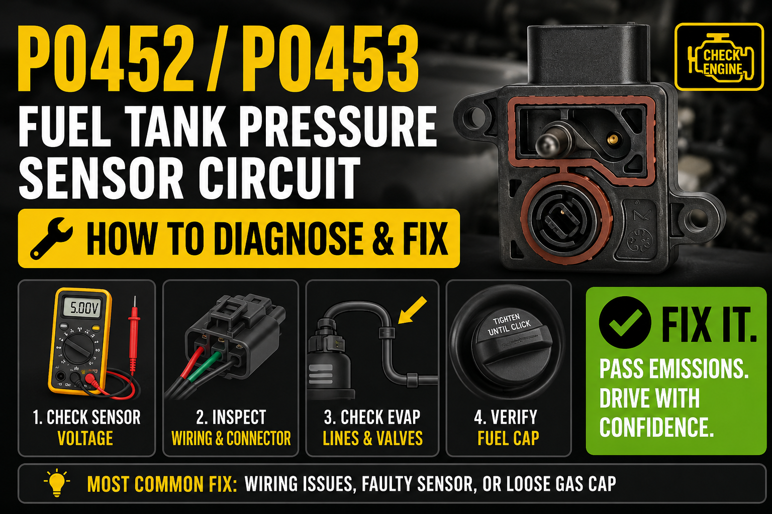 P0452 / P0453 Code: Fuel Tank Pressure Sensor
