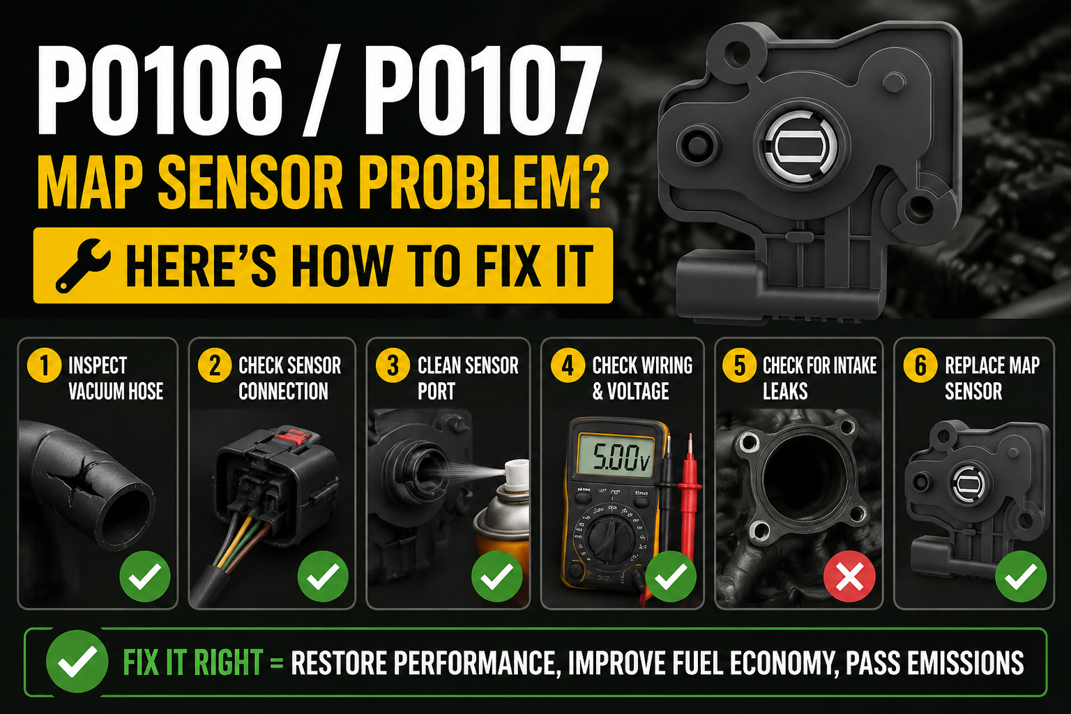 P0106 / P0107 Code: MAP Sensor Malfunction